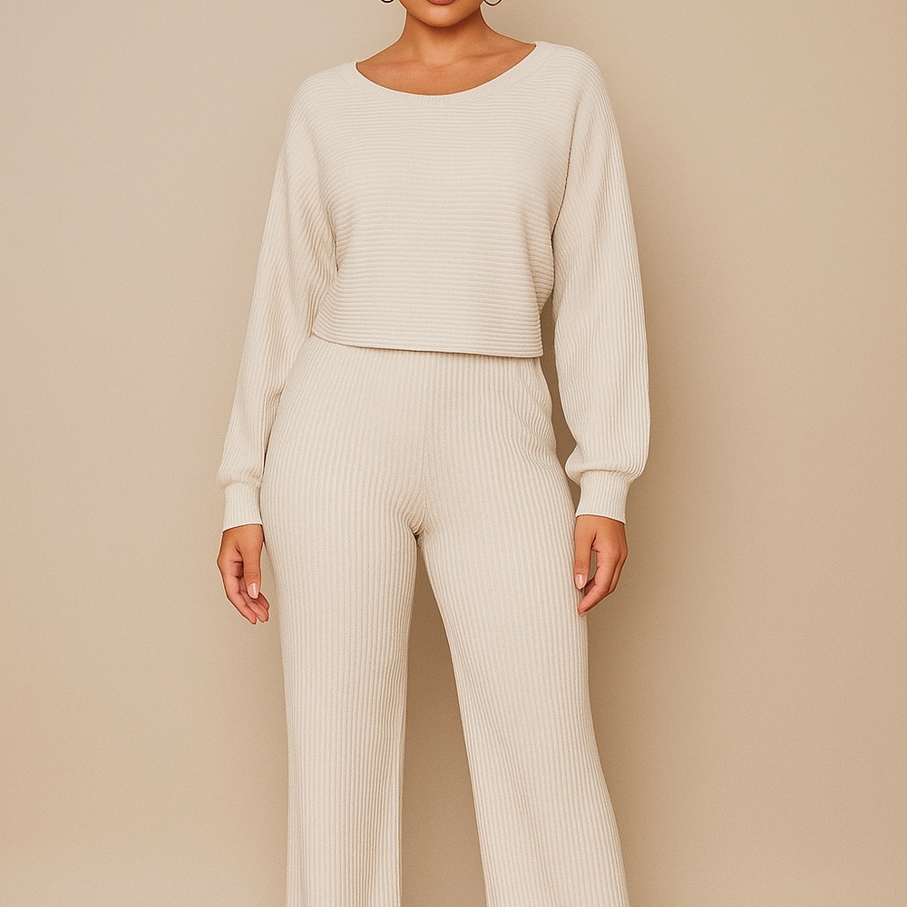 Noli Ribbed Dolman Sweater & Pant Set NWT